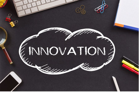 image representing the concept of innovation, inspired by Julie Austin and Creative Innovation Group. The image features modern elements that symbolize creativity, collaboration, and the drive for new ideas in a vibrant, professional setting.